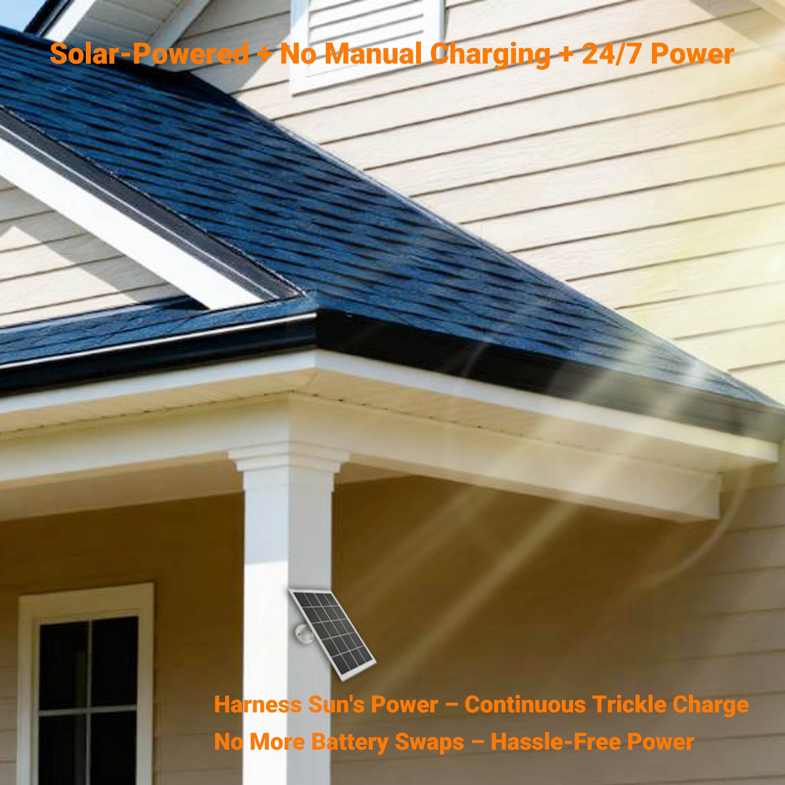 Solar Panel for Ring Doorbell, 3W Solar Panel Charger