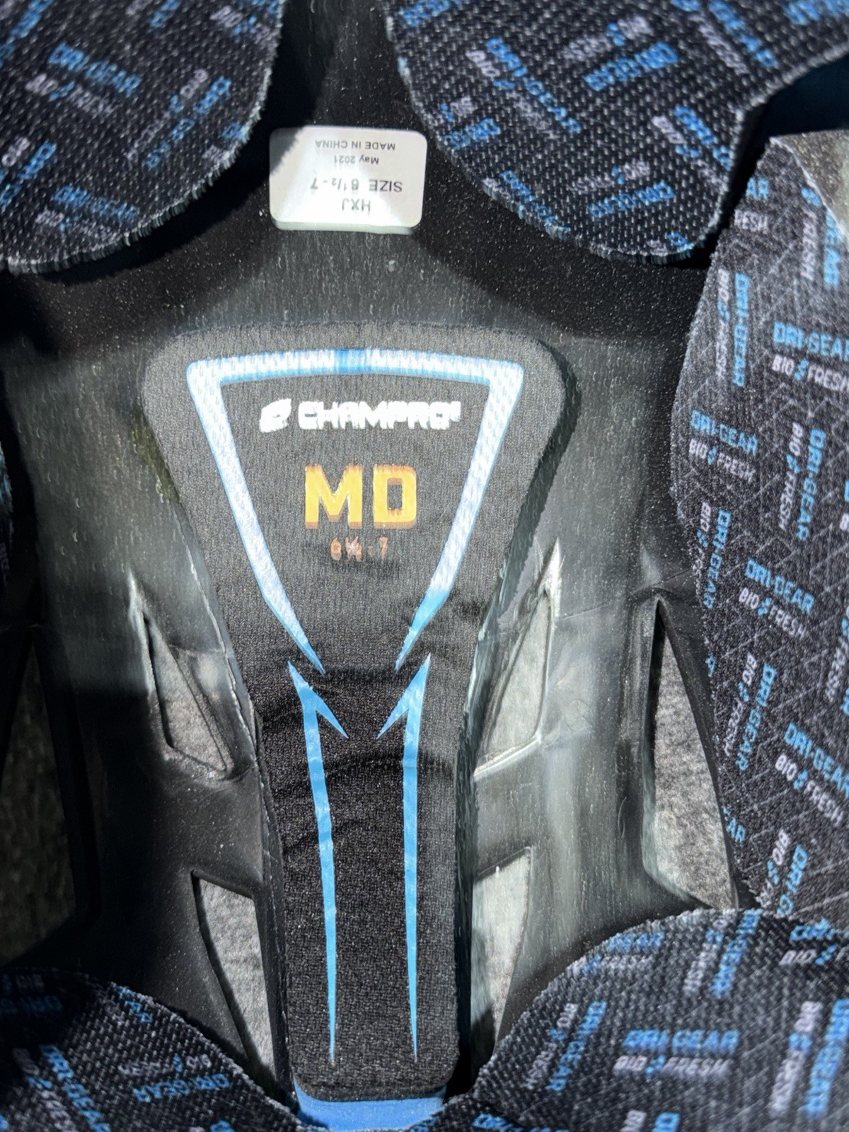 Champro MD Baseball Helmet - BLACK - Size Large 6 1/2 - 7 - “R” Decal