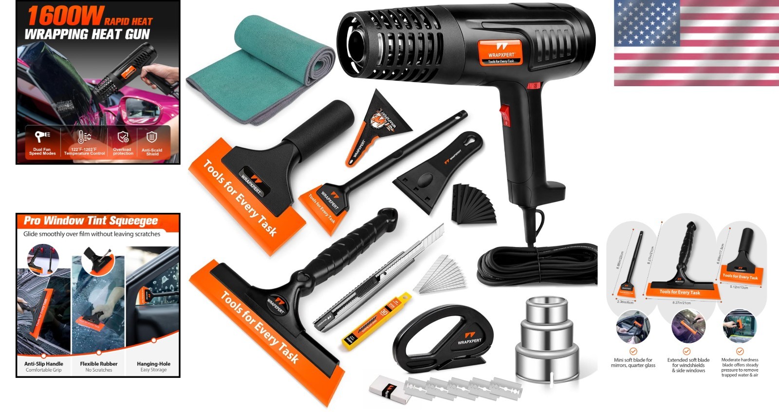 Complete Window Tinting Set: Heat Gun, Squeegees & Razor Scraper for Perfection