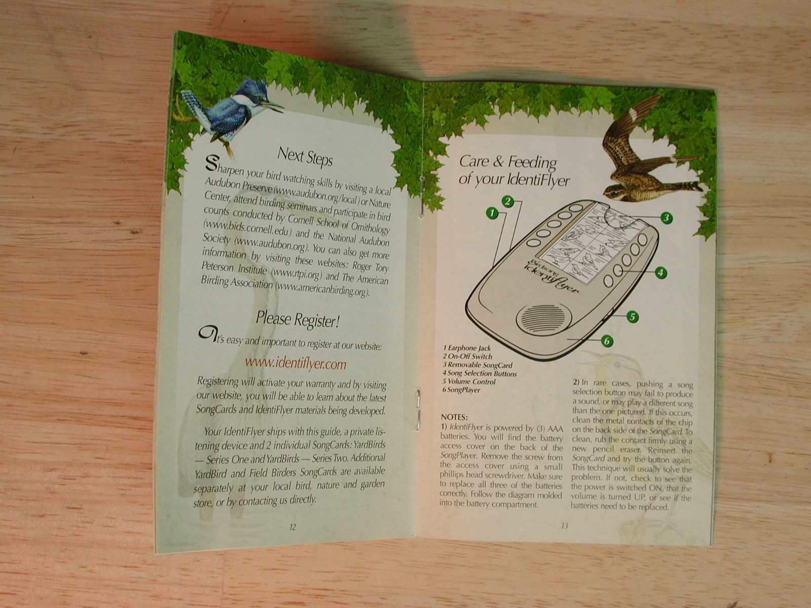 Birdsong Identiflyer - HANDHELD UNIT - player with 5 cards, identifier, tested,