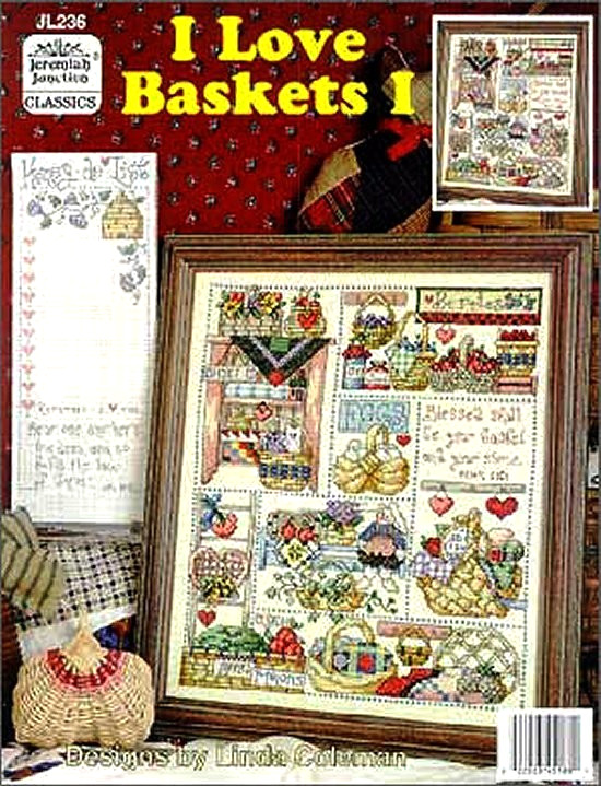 Jeremiah Junction I LOVE BASKETS I 2 Cross Stitch Charts Leaflet RARE ~ country