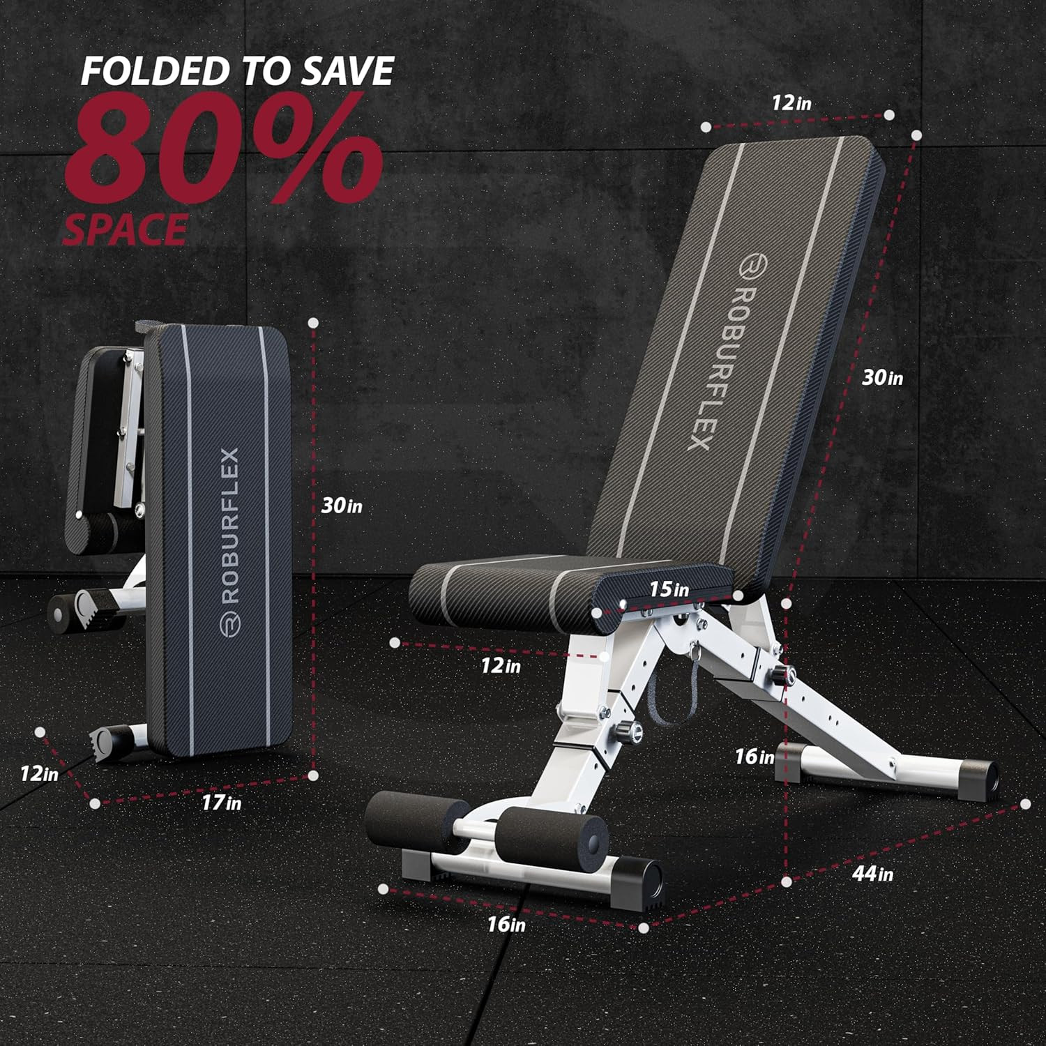 Adjustable/Foldable Workout Exercise Bench for Home Gym, Weightlifting and Stren
