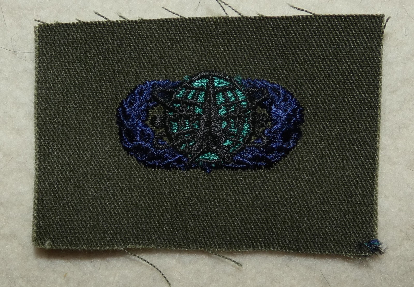Original 1980s USAF Basic Space Operations subdued cloth (blue/olive green)
