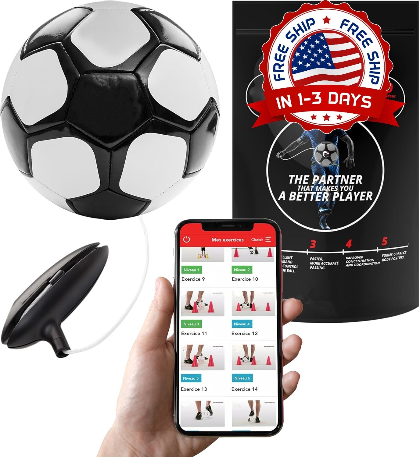 Equipo de entrenamiento de fútbol para mejorar las habilidades y el control NEW