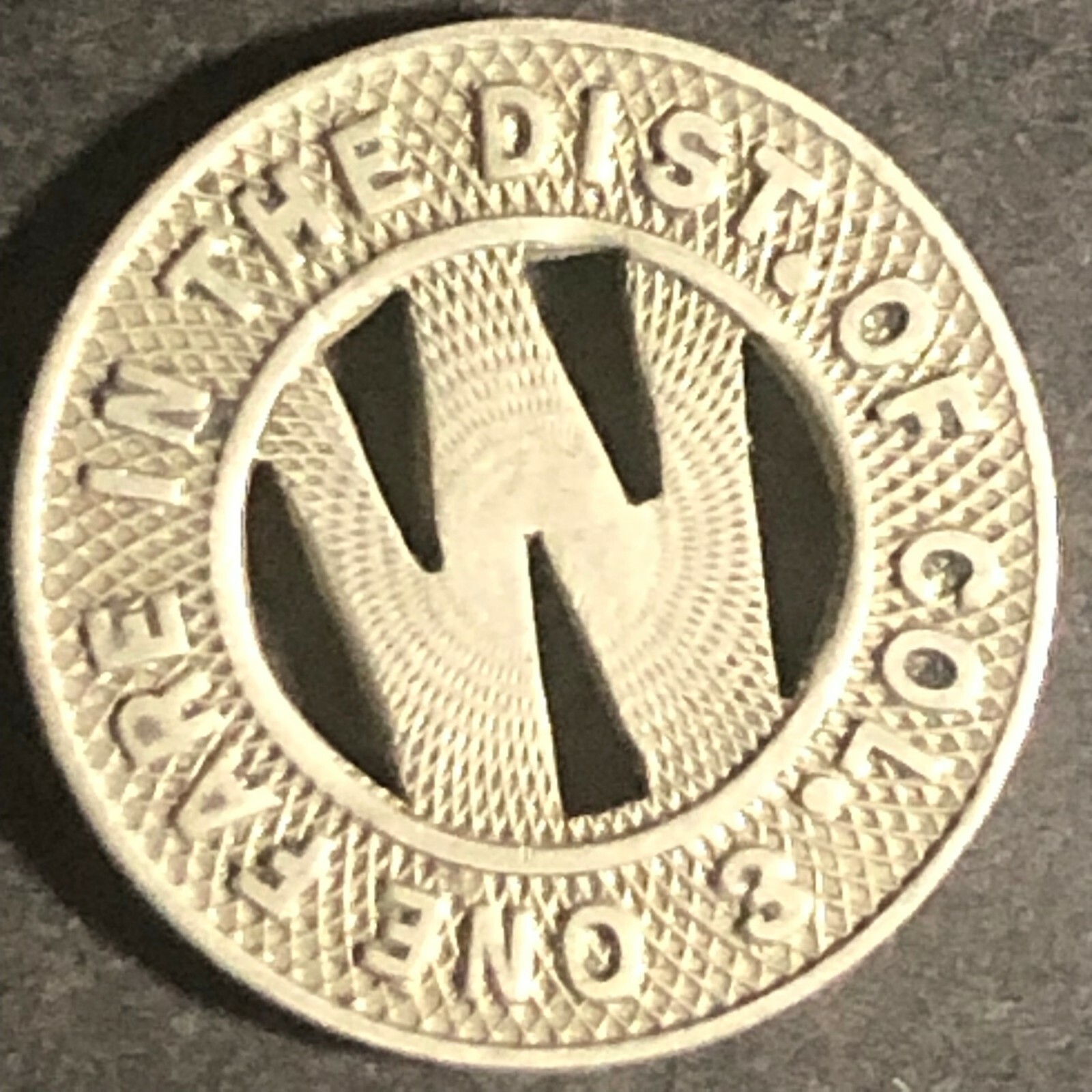 Vintage 16mm Brass Capital Transit Co. "One Fare in the Dist. of Col." Token