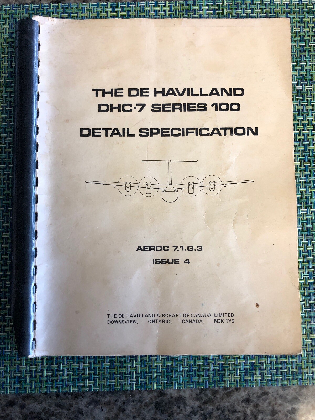 De Havilland Dash 7 100 Series Detail Specification Manual Issue 4 June 15 1978