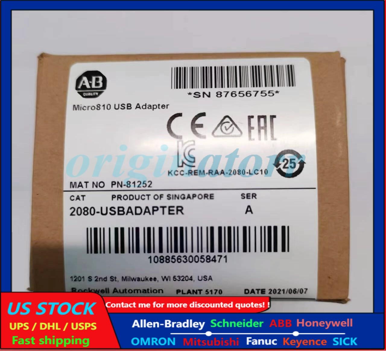 New Factory Sealed AB 2080-USBADAPTER /A Micro800 USB Adapter Plug