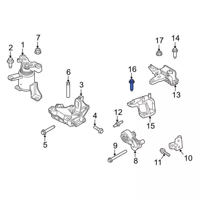 Genuine Ford Engine Mount Support Bracket Bolt W500340-S442