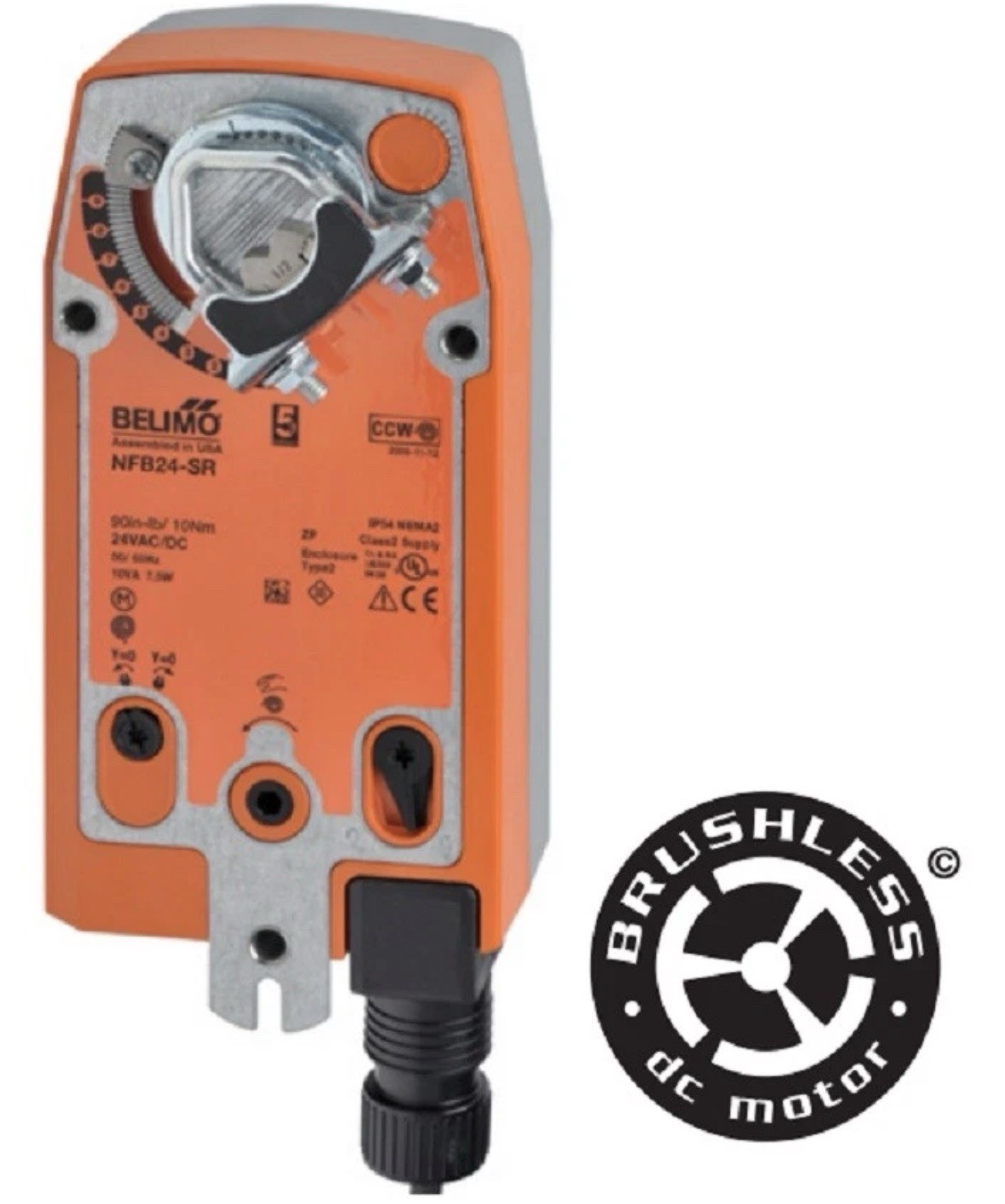 Belimo NFB24-SR SpringReturn Damper Actuator 24V 90 in-lb ModulatingUsed LikeNew
