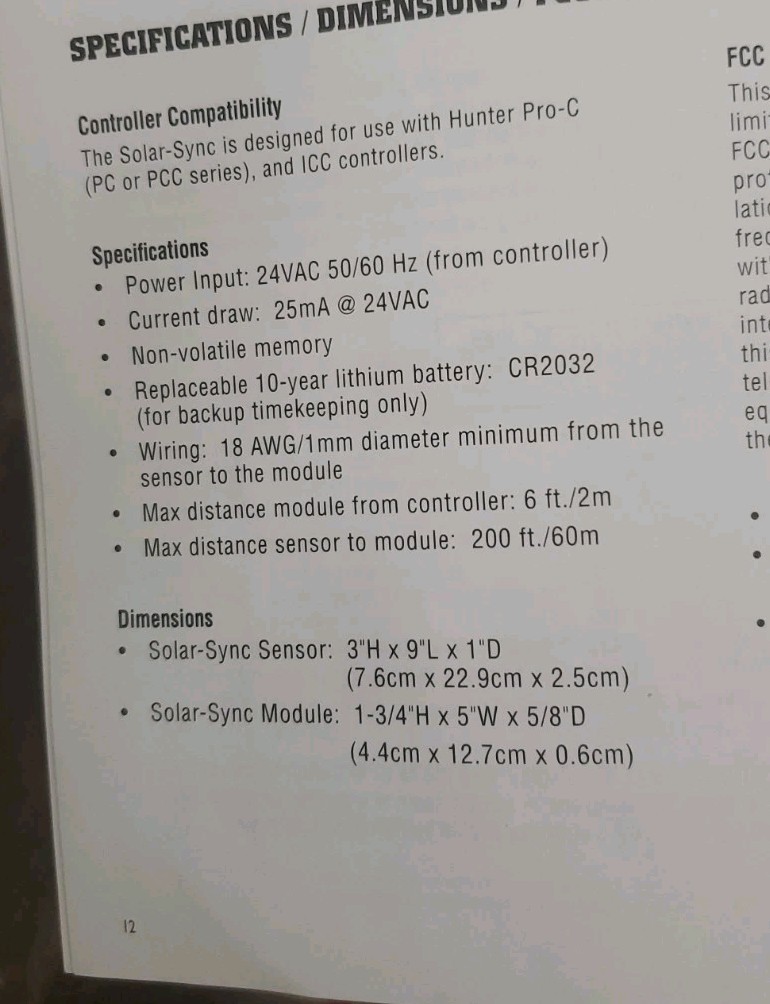 Hunter Solar-Sync Evapotranspiration Sensor and Module for Controller