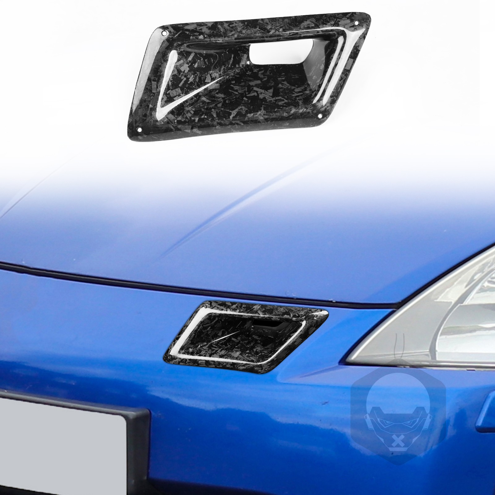 1Pcs Forged Carbon Fiber Exhaust port Cover Frame Trim For 2006-2009 Nissan 350Z