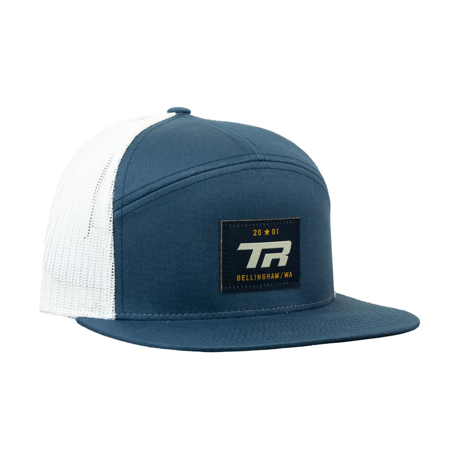 TR Bellingham WA Blue and White Mesh Back Cap