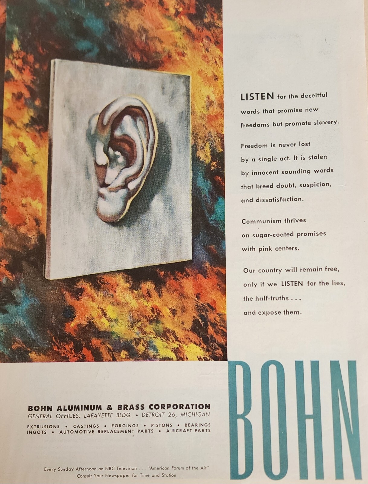 BOHN Magazine Picture Ad Vintage Display Wall Art Decor
