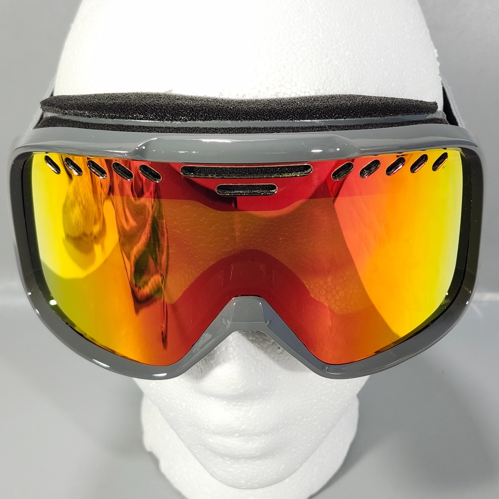Smith Optics Project Grey Adult Snow Goggles Fire Red Mirror Lens Ski with Bag
