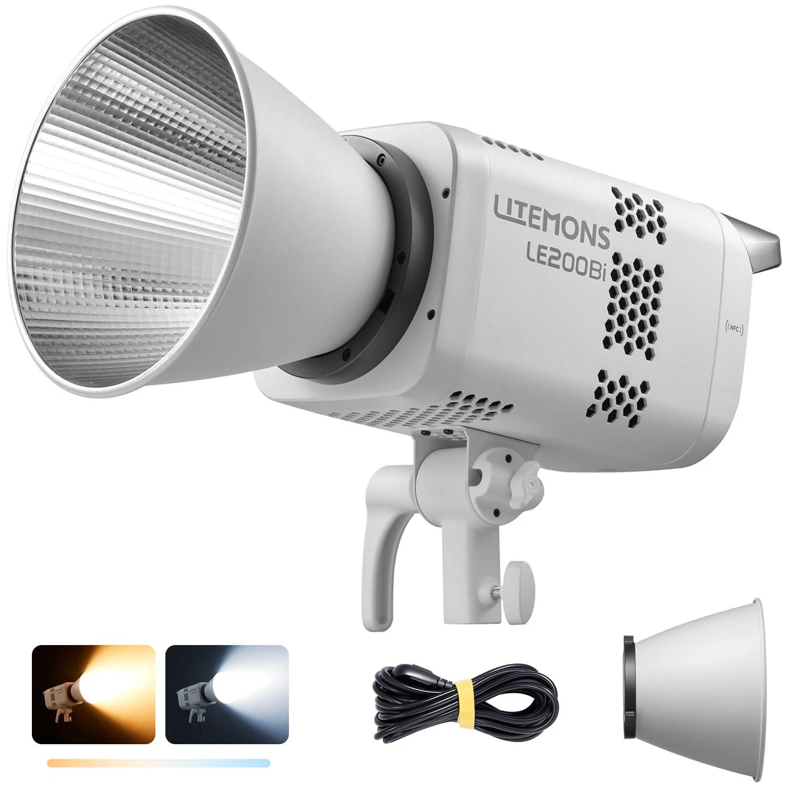 Godox Litemons LE200Bi 220W Bi-Color LED Video Light, 57,700 Lux @1M, White
