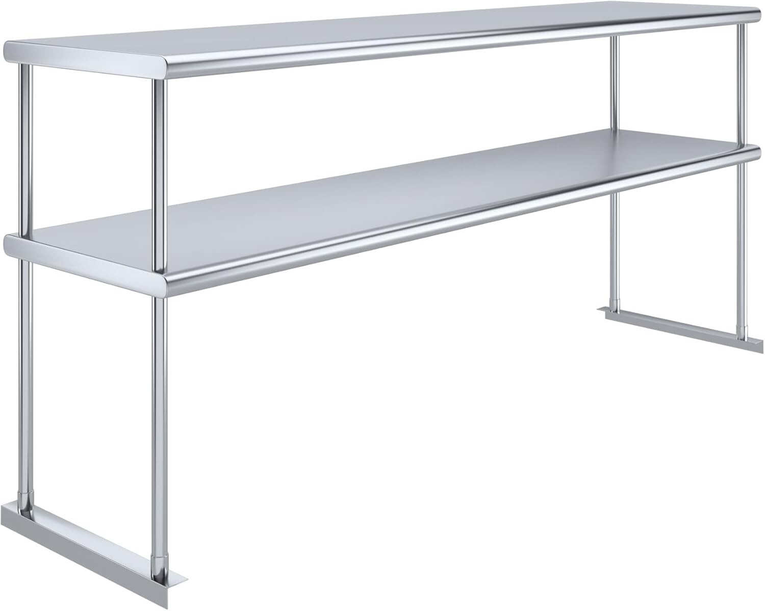 18” x 72” Stainless Steel Adjustable Double Overshelf - Work Table Storage