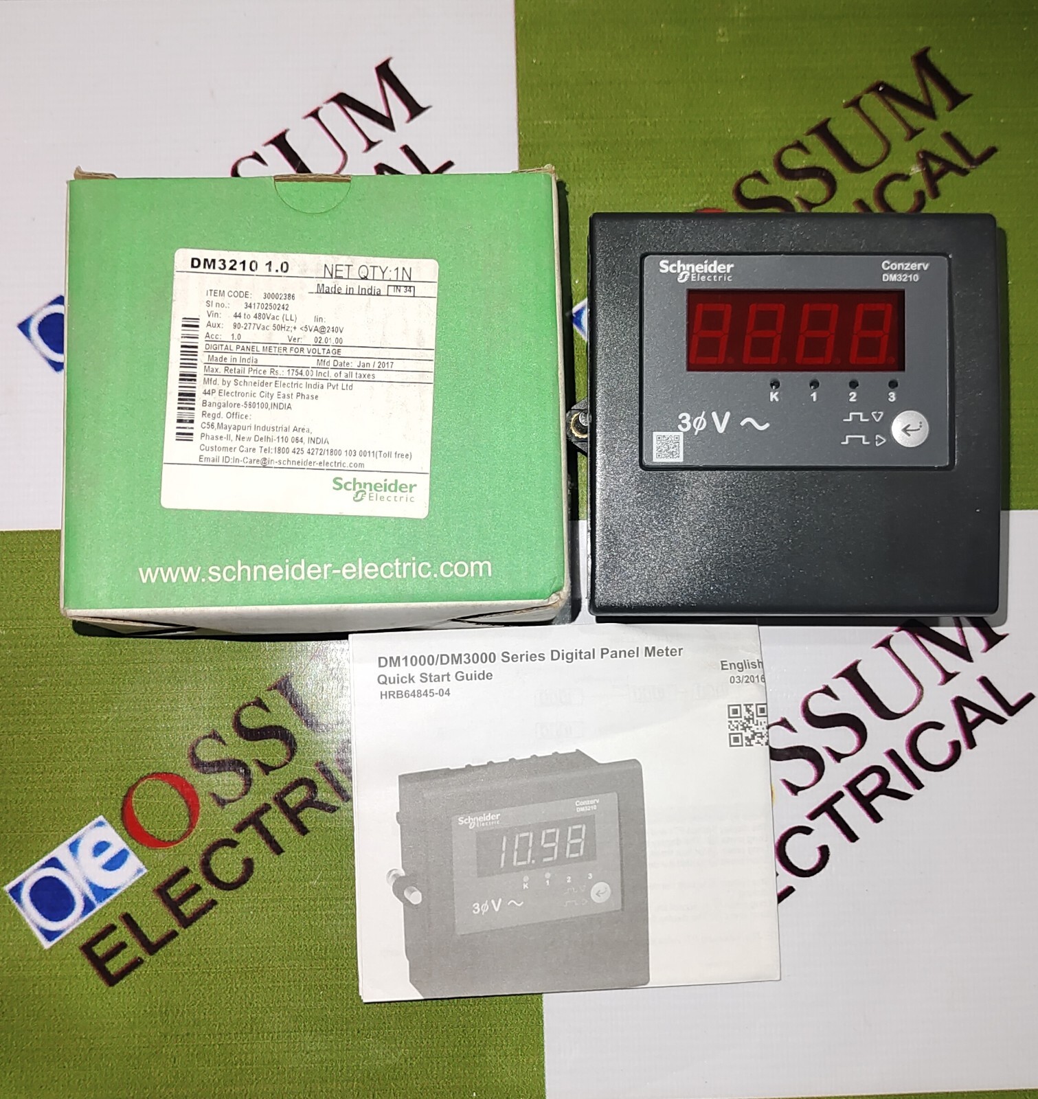 SCHNEIDER ELECTRIC DM3210 1.0 THREE PHASE VOLT METER VOLTAGE 90-277VAC FAST SHIP
