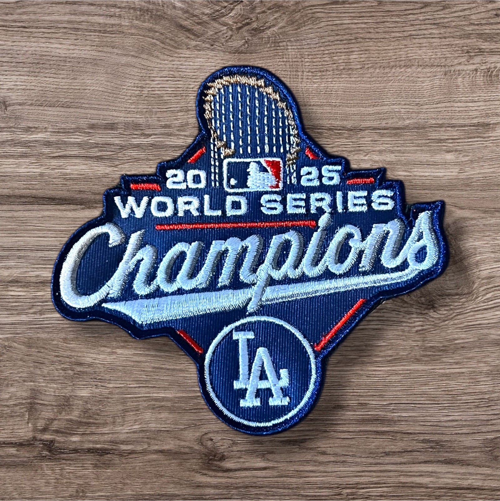 LA Dodgers 2025 World Series Champions Embroidered Sew-On Patch 3.75" x 4" NEW