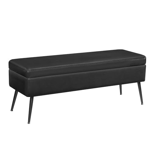 EKHO Collection - Storage Ottoman Bench, Ink Black 15-Gallon Storage Bench