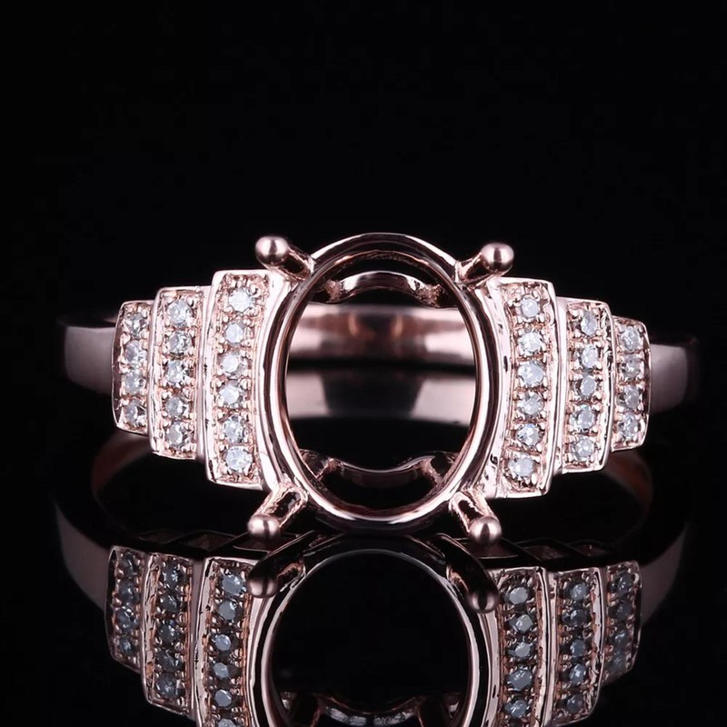 8mm Round Semi Mount Ring 925 Sterling Silver Classic Solitaire Women Ring