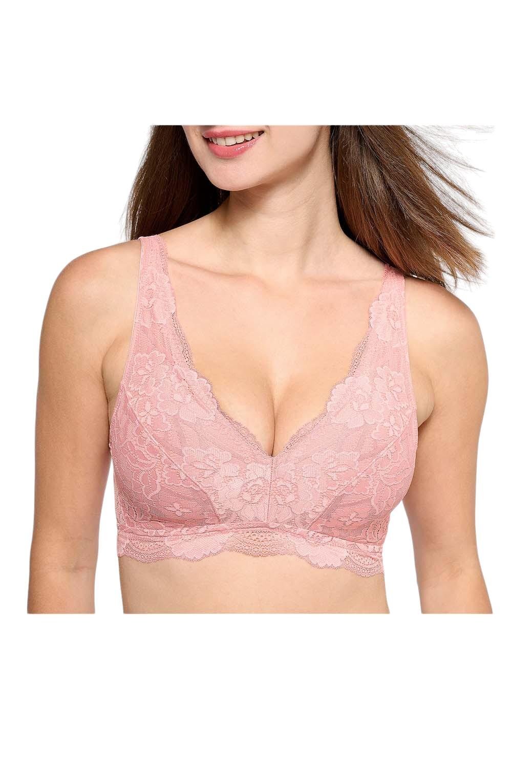 All Worthy Lace Plunge Bralette Rosette