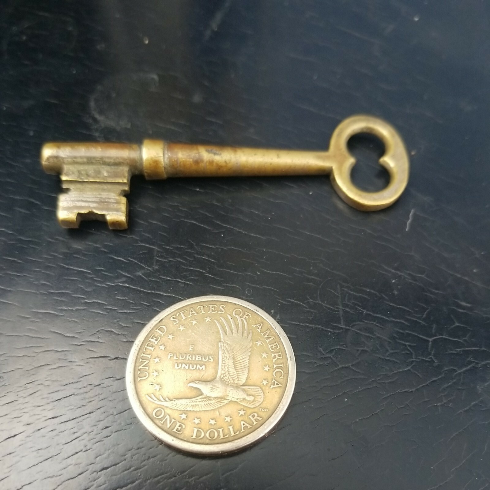 Old Brass Burgundy France Skeleton Key  - Antique French Brass Key !