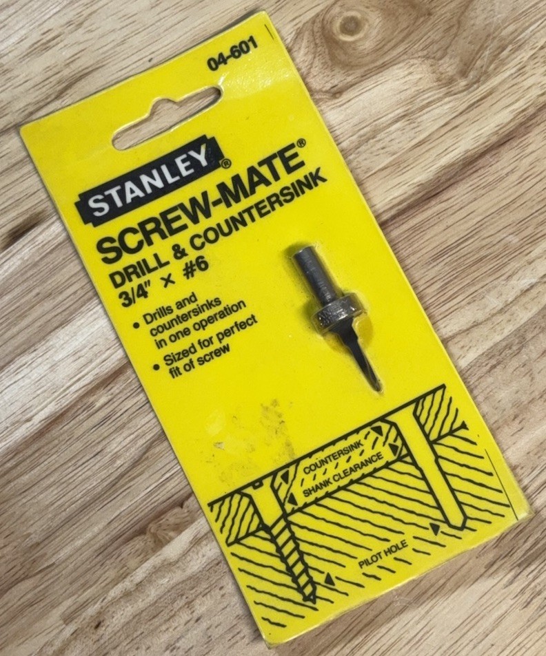 RARE Vtg Stanley Screw-Mate Drill & Countersink 1525 #04-601 3/4" x #6 USA NOS