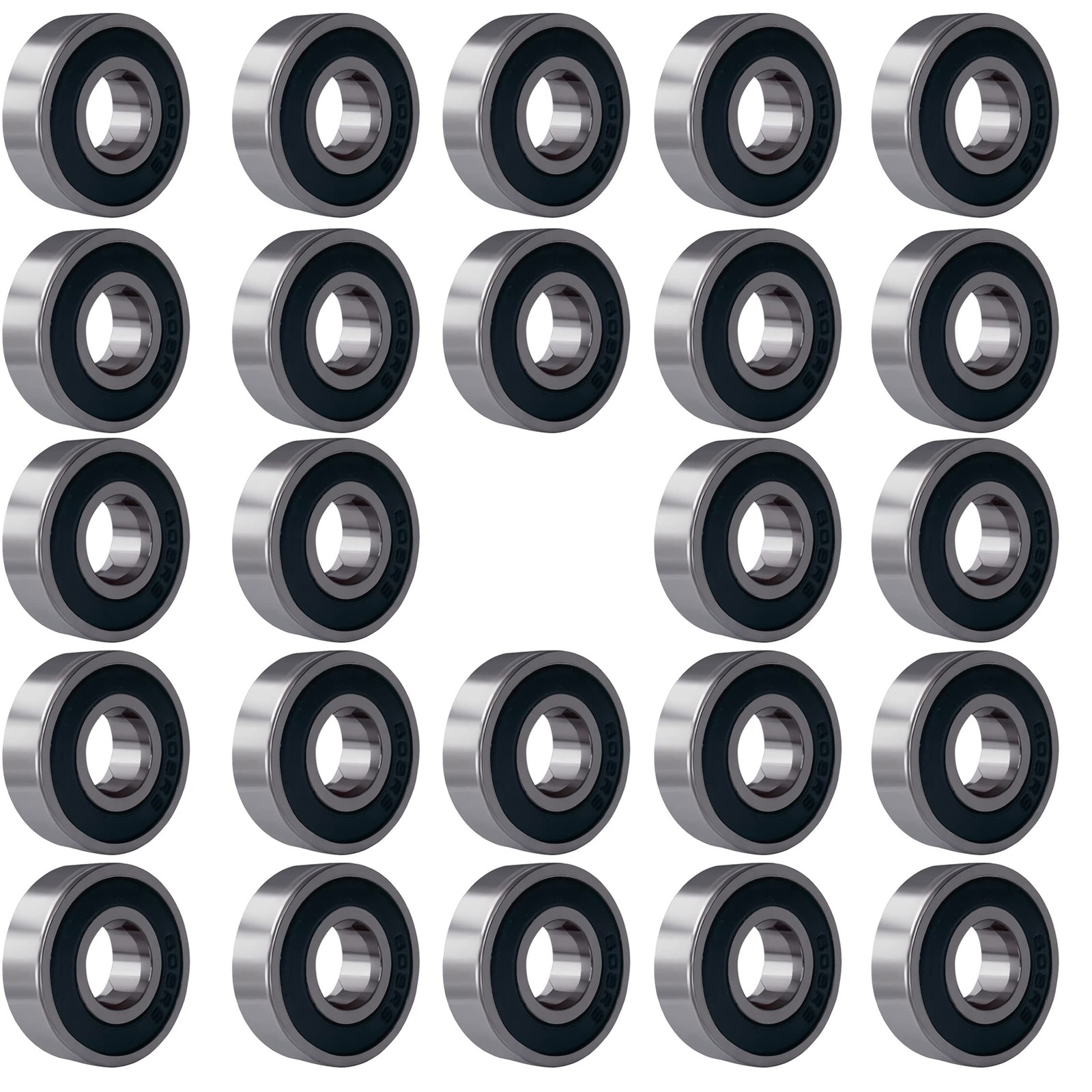 24 PCS 608-2RS Ball Bearings – Double Rubber Sealed Miniature Deep Groove