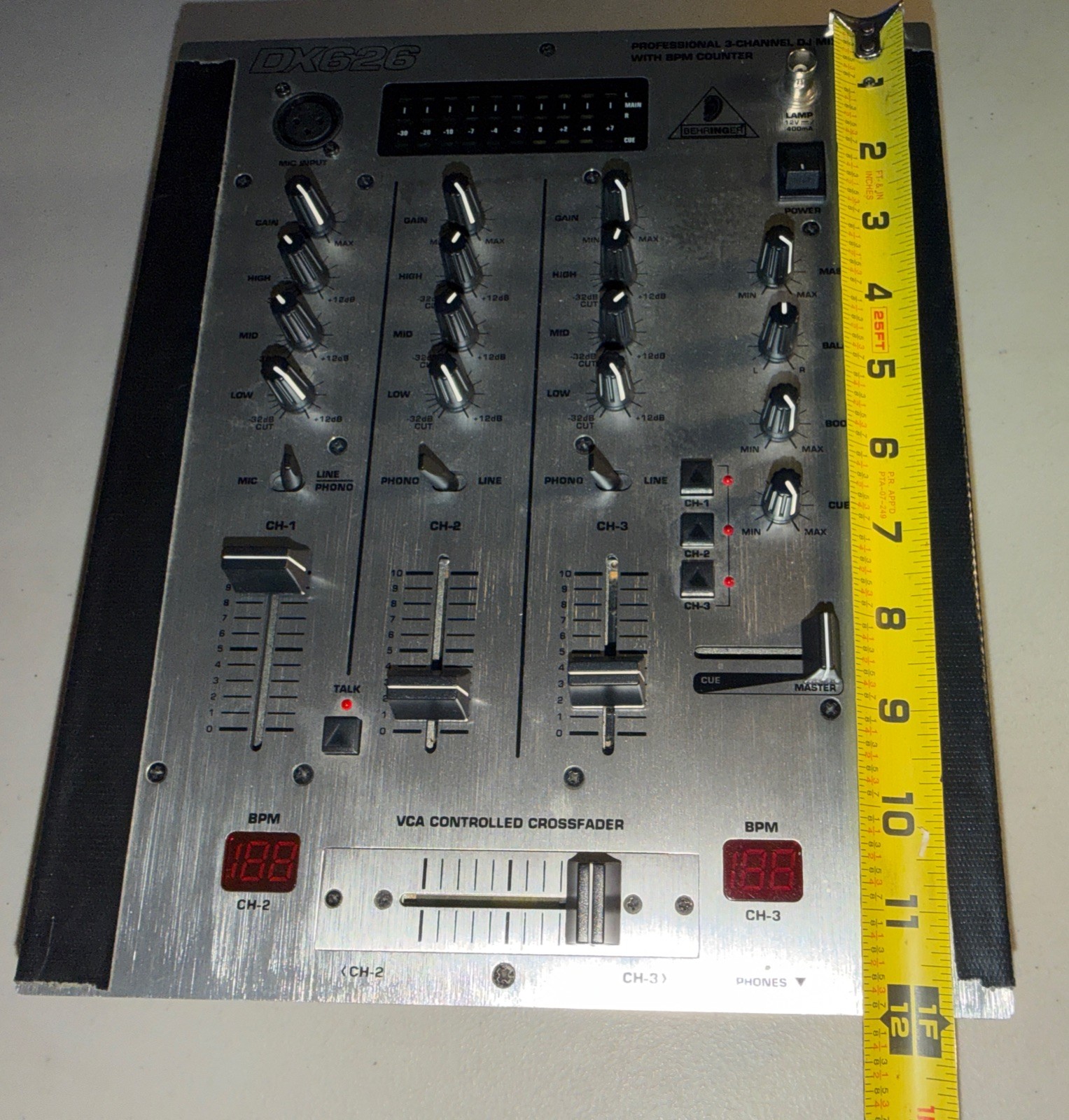 Behringer DX626 Professional 3 Channel DJ Mixer - Untested