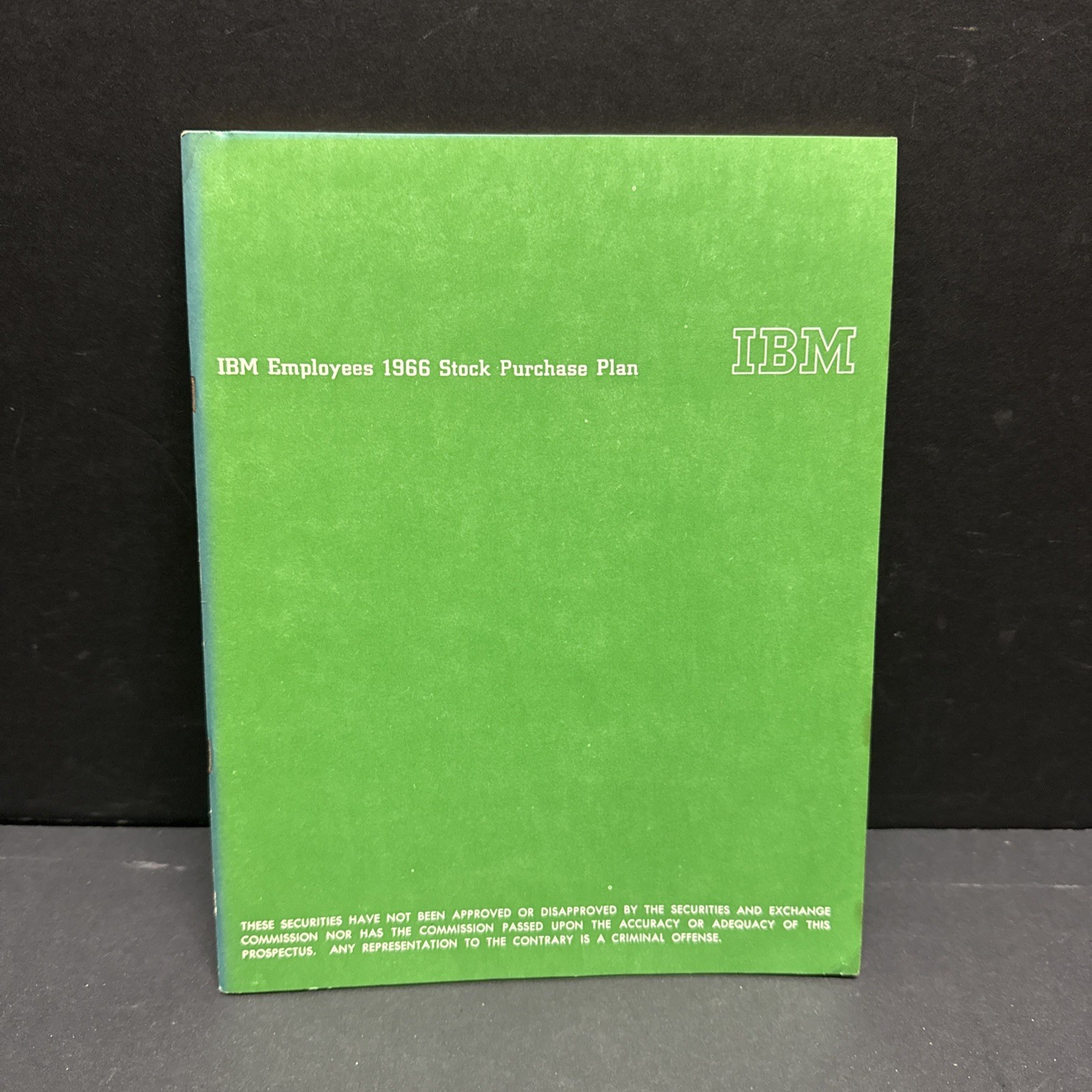 IBM Employees 1966 Stock Purchase Plan Book Manual Guide