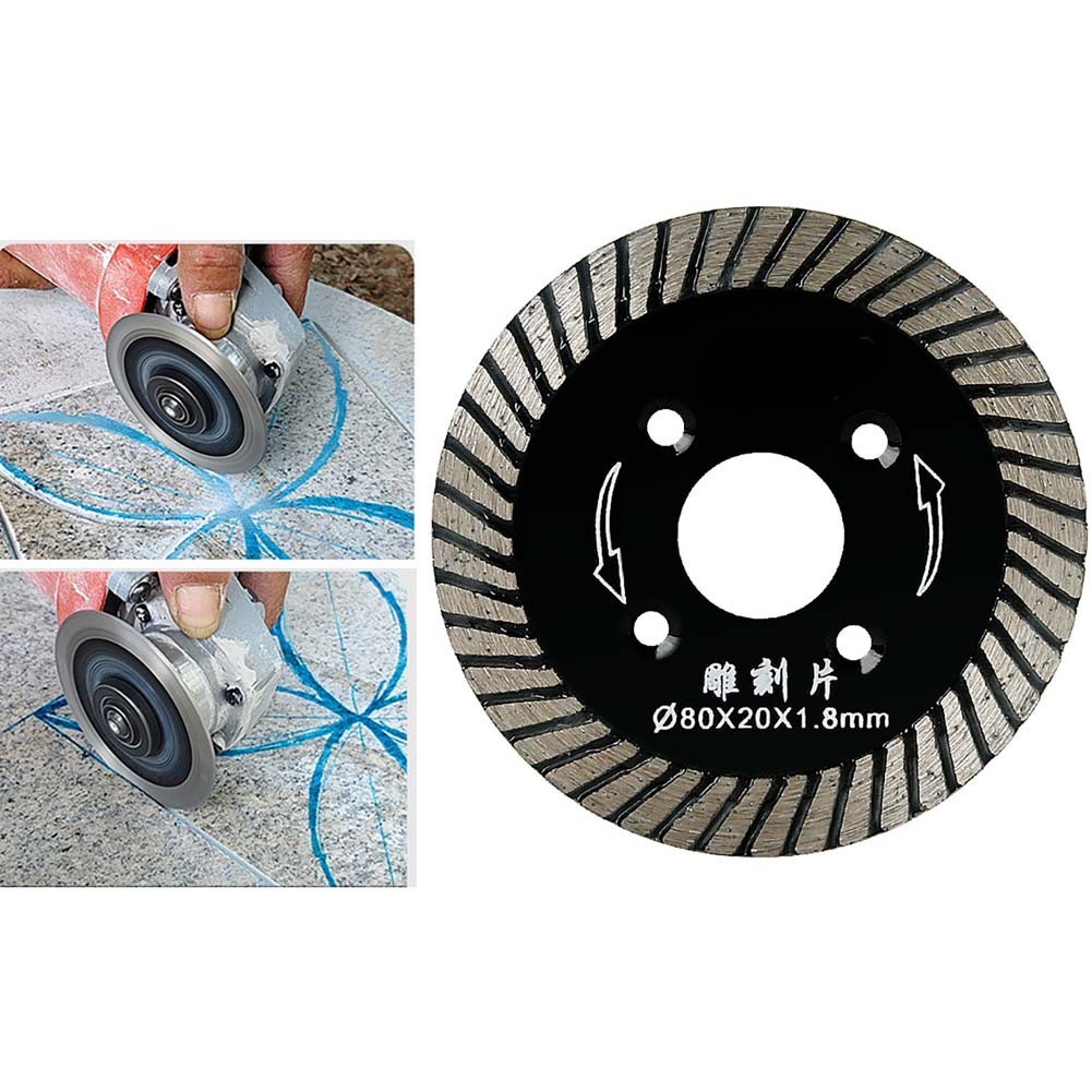 80mm Turbo Carving Wheel for Stone Granite for tile Wood and Mild Steel Work
