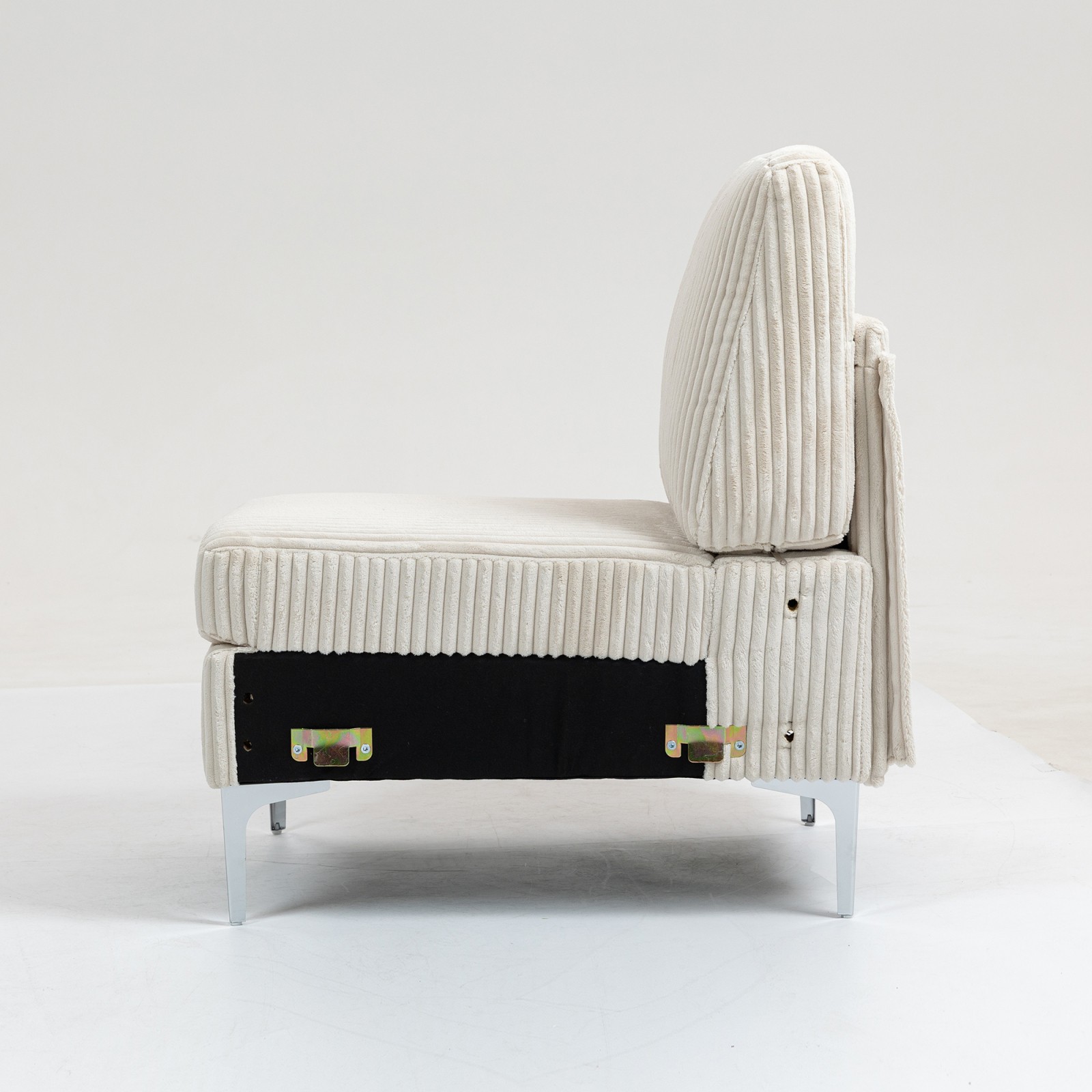 Modular Sectional Sofa Armless Seat Module, Corduroy, Beige