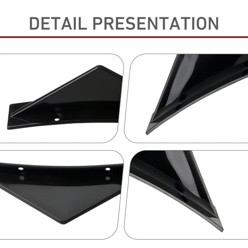 Universal Car Bumper Lip Spoiler Kit, Anti-scratch Triangular-shape 4 PCS Black