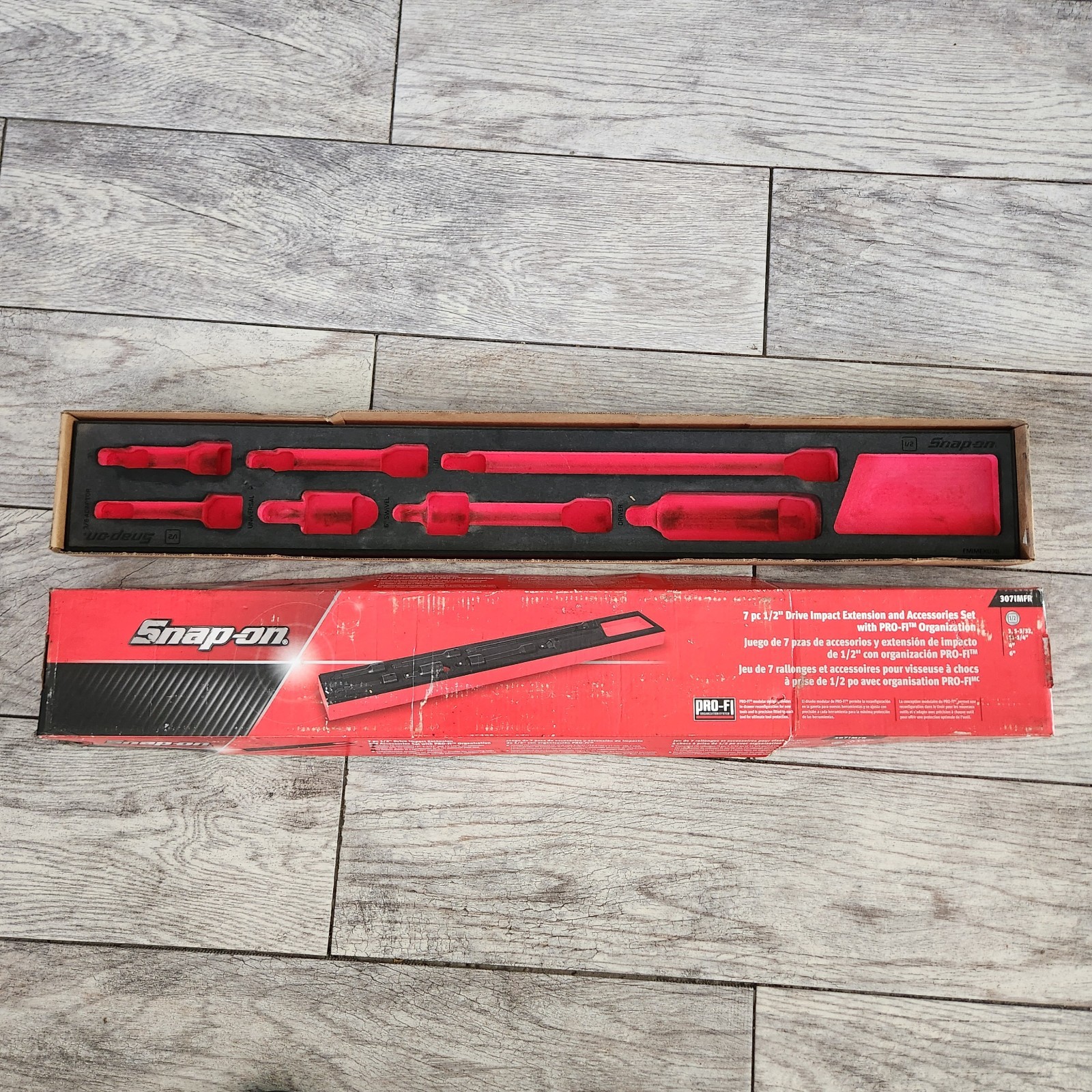 snap-on tools foam organizer FMIMEX03B red for 1/2" impact extension set