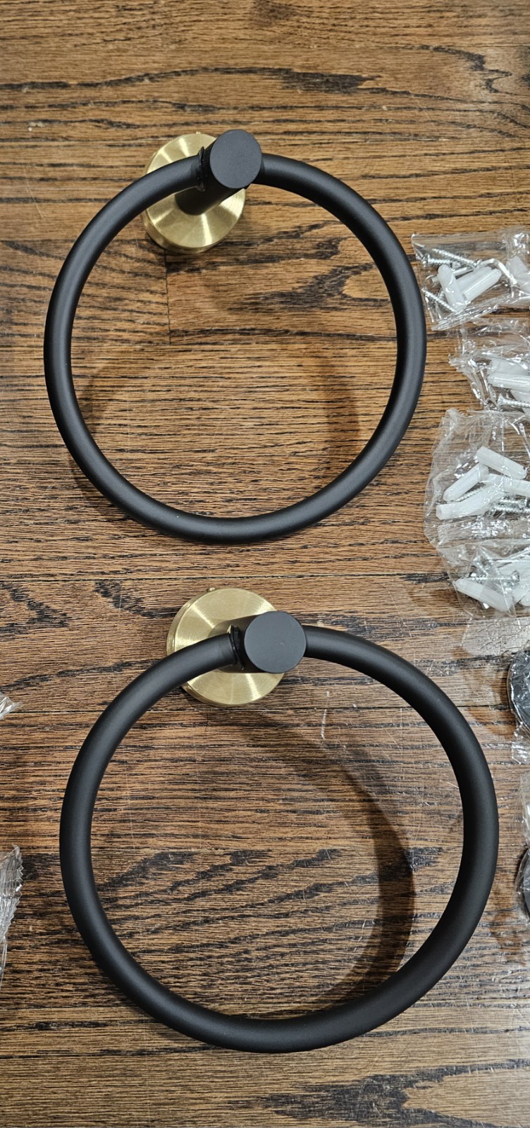 10pc Bathroom Hardware Set - Matte Black And Gold