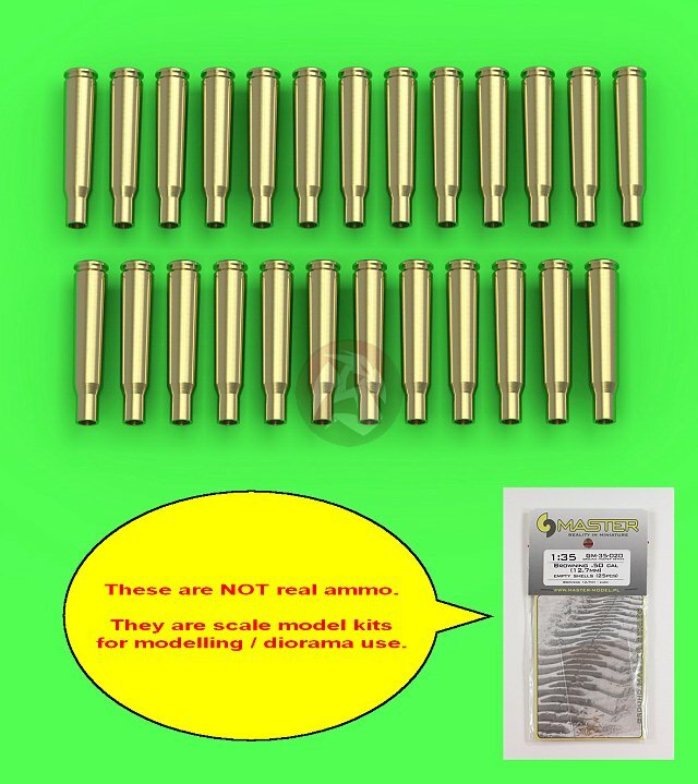 Master 1/35 M2 Browning .50 Cal 12.7mm MG Empty Shells Casings (25 pc) GM-35-020