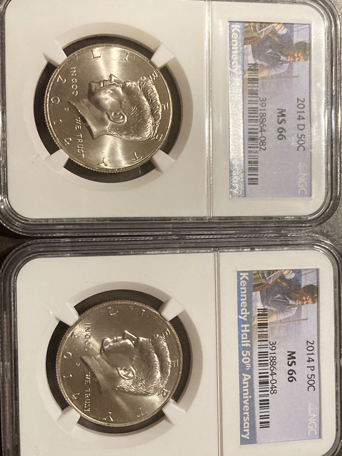 2014-P & D Kennedy Half Dollar 50C NGC MS66