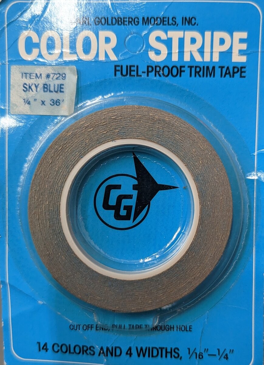 Carl Goldberg Models 729 Color Stripe Fuel Proof Trim Tape 1/16"-1/4