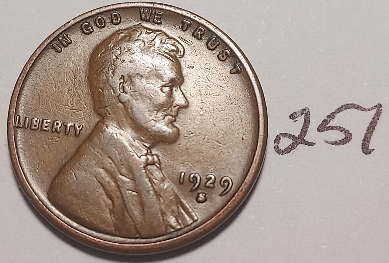 1929-S Lincoln Wheat Cent VERY FINE   #251