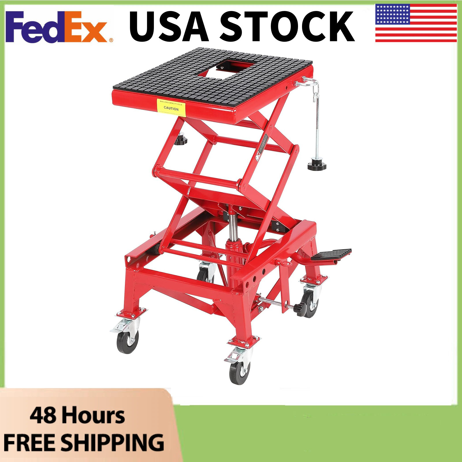 350LB Hydraulic Motorcycle Scissor Lift Jack Table w/Wide Deck for ATV Dirt Bike