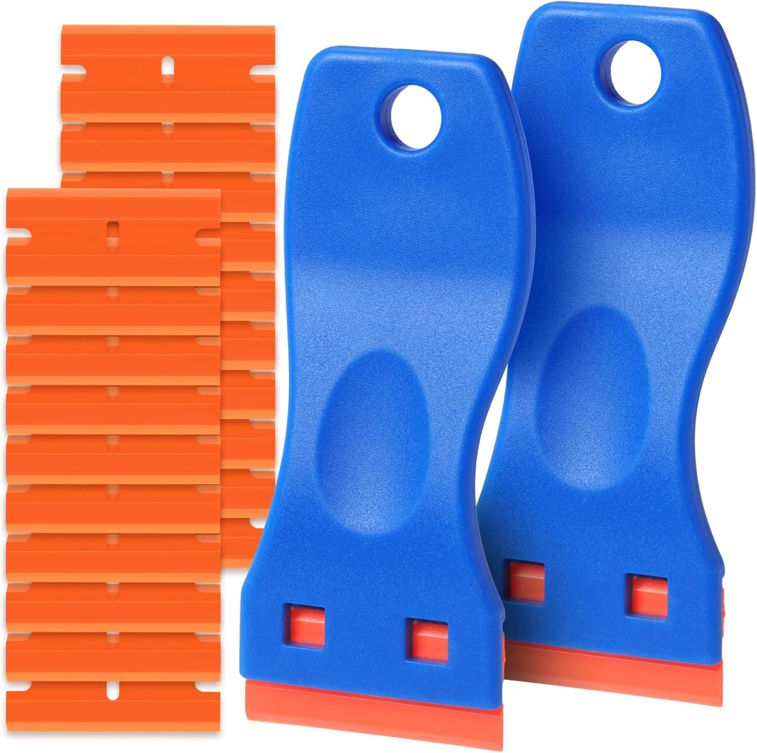 Plastic Razor Blade Scraper Tool, 2 Pcs Razor Scraper with 20 Pcs Plastic Blades