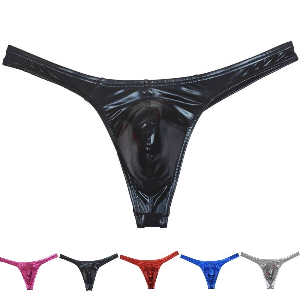 Mens Shiny Swim Bikini Briefs Sexy Underwear Panties G-String Thong Swimwear
