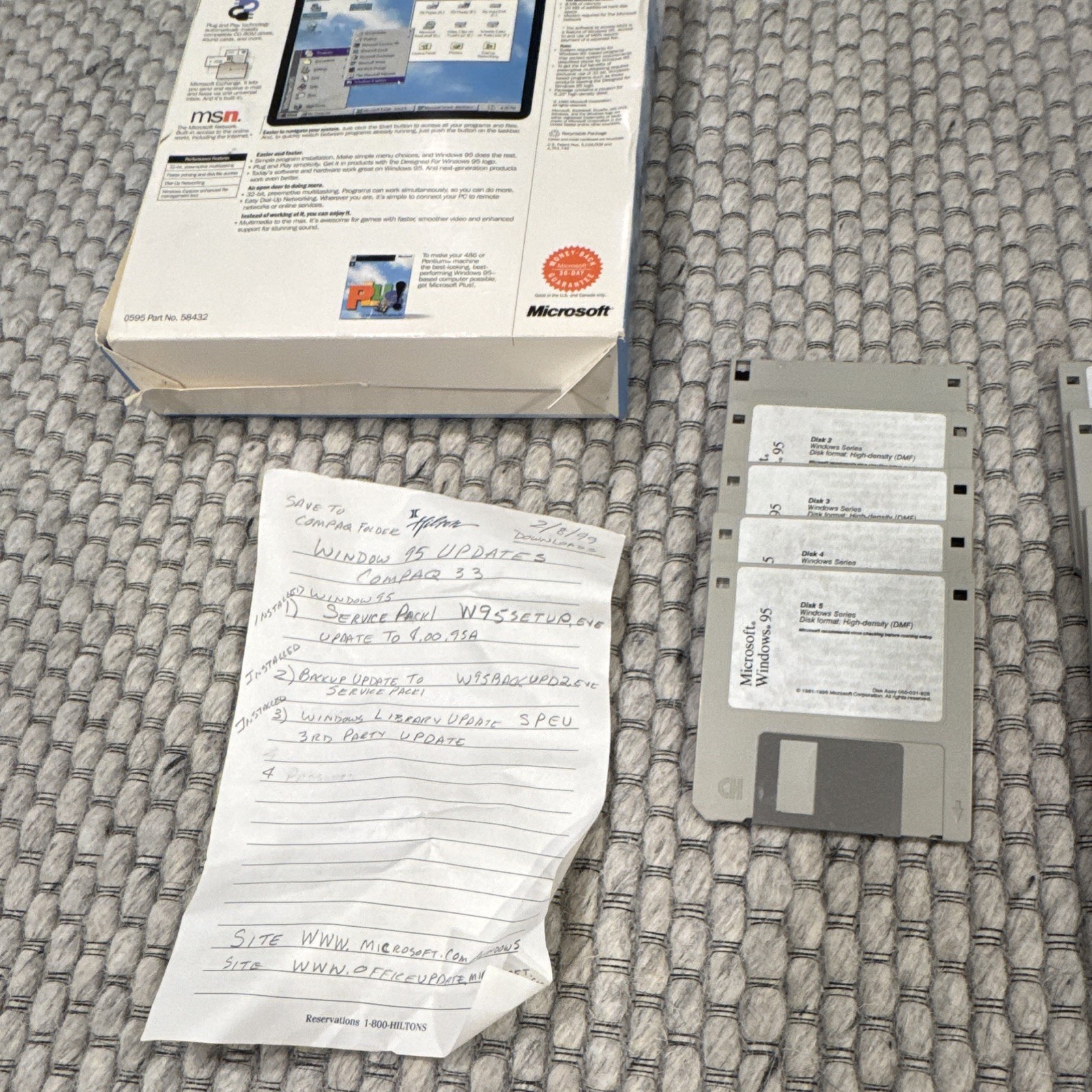 Microsoft Windows 95 Upgrade Operating System 3.5" Floppy Disk Set English