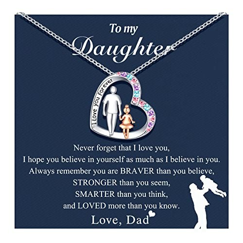 Daughter Necklace from Dad Daddy Father Daddy & Daughter (Hand in Hand)