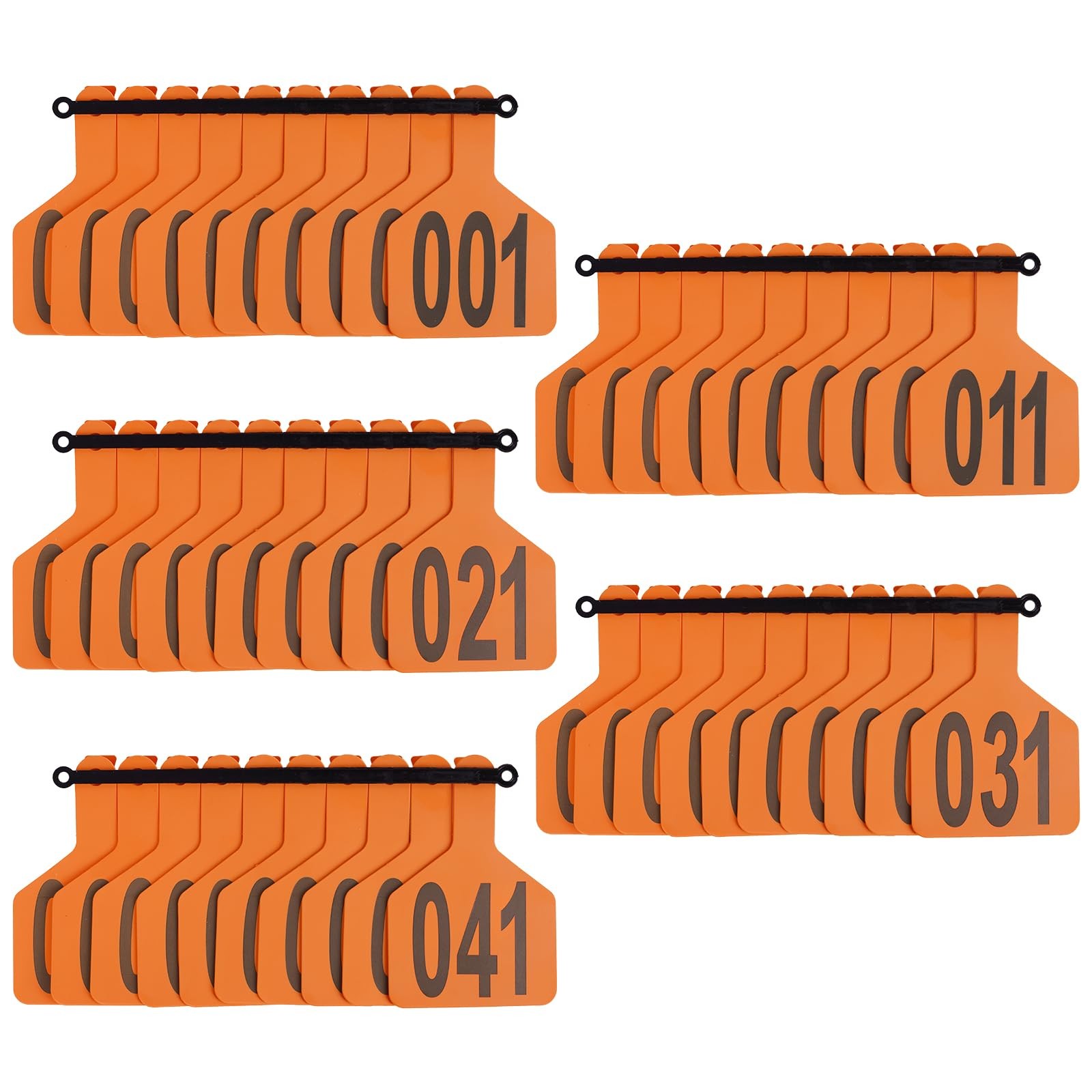 Cattle Ear Tags with 001-050 Numbers Large 1-Piece Z Livestock Ear Tags for C...