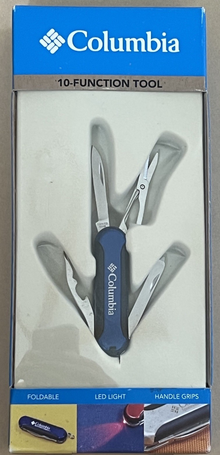 Columbia 10-Function Tool - Knife, Scissors, LED Light, etc. Sealed New NOS