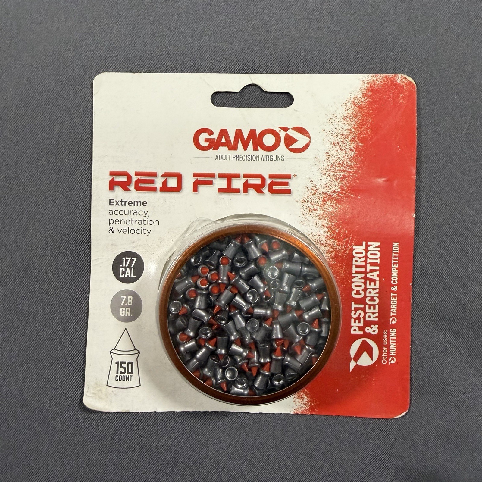 NEW GAMO Red Fire Air Soft Gun Pellet .177 Caliber for Hunting, 150 Pellets 7.8G