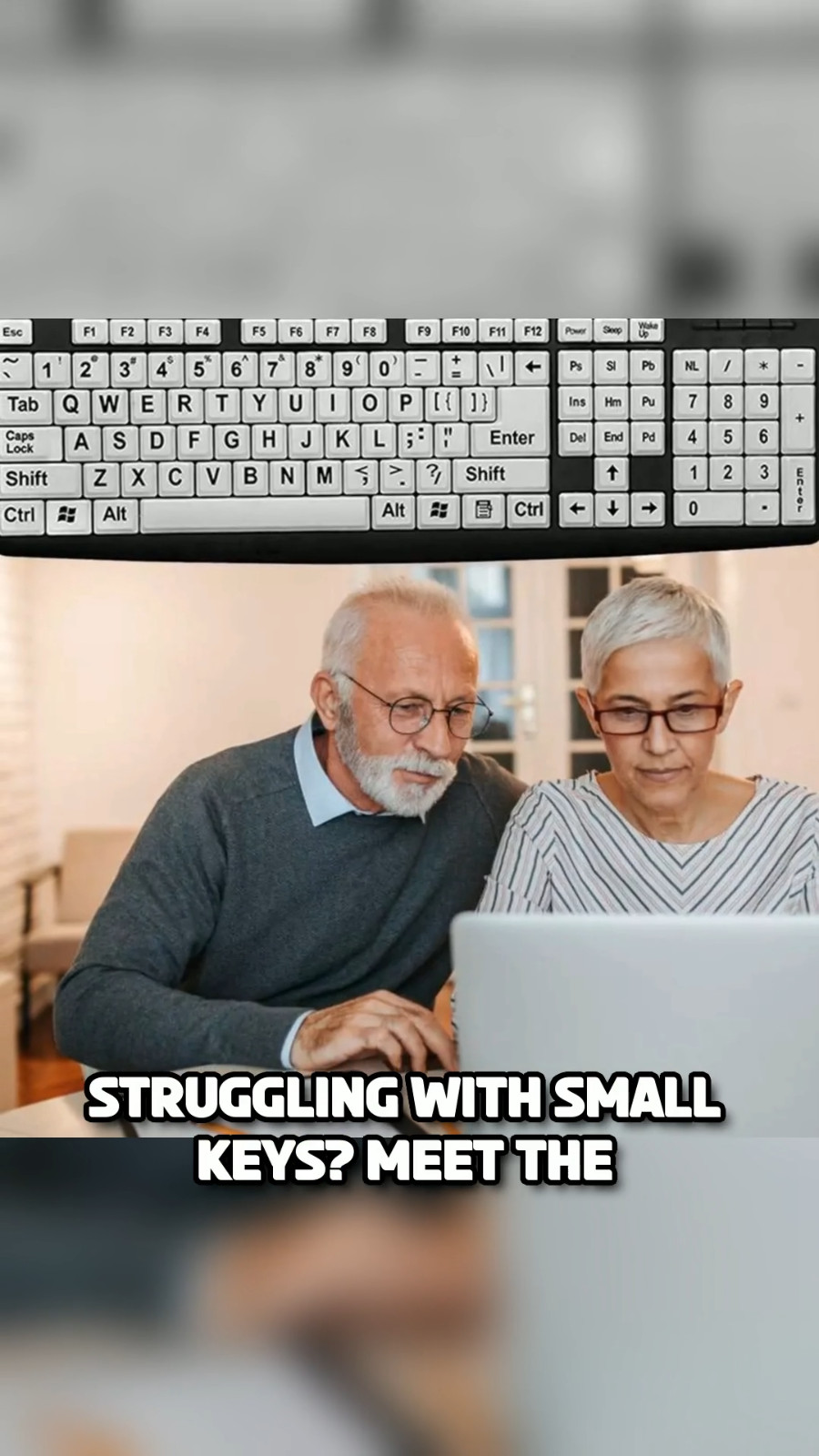 Large Print Wired Keyboard Desktop Laptops USB Seniors Elderly Visually Impaired
