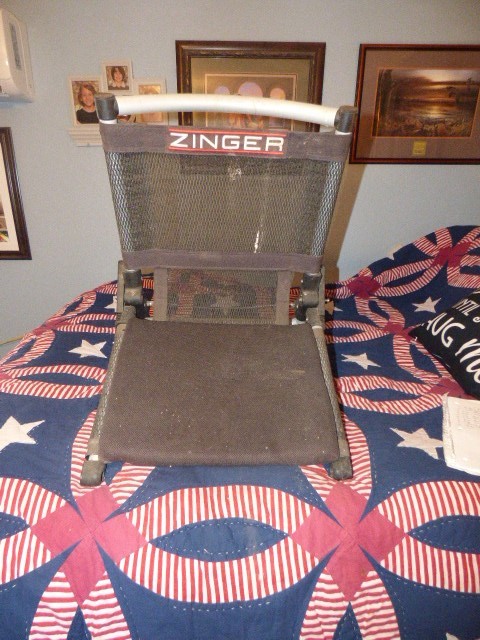 ZINGER POWER CHAIR COMPLETE SEAT ASSEMBLY WITH FRAME AND CABLE RELEASE