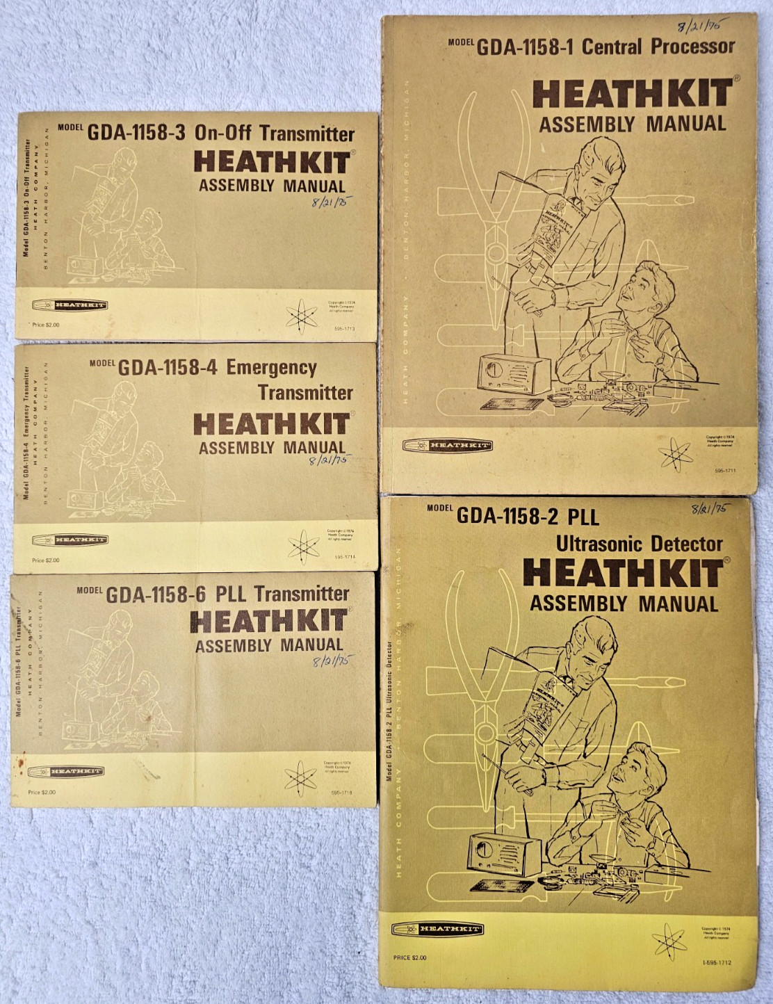 VTG Heathkit GDA-1158 Security System Manuals SET LOT 1974 Original Foldouts